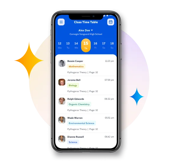 App-Time-Table-Screen